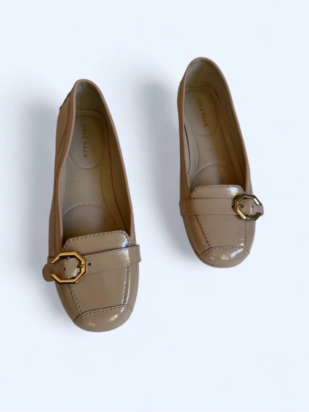 Cole Haan Women's tan / cream Loafers with Gold Accent
